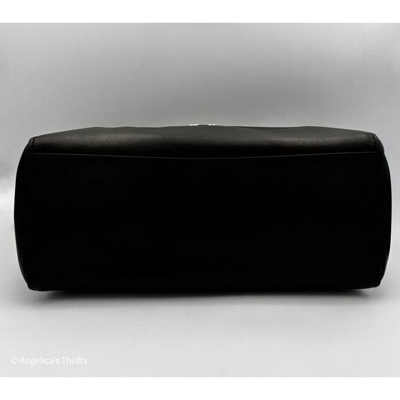 Coach Black Leather Turnlock Tote | Large Crossgrain Shoulder Bag - Picture 4 of 6